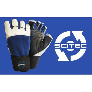 SCITEC NUTRITION Glove Scitec Power Blue con polsino - GUANTI taglia XL