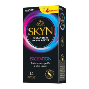 SKYN EXCITATION - 14 Preservativi con Nervature e Lubrificante Rinfrescante