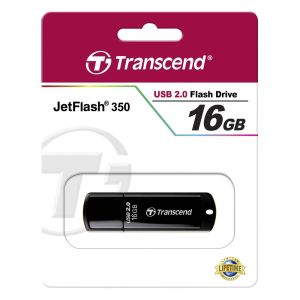 Transcend 16GB 2.0 Chiavetta Pendrive Pen drive USB Blister Nera Jetflash 350