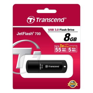 Transcend 8GB 3.0 Chiavetta Pendrive Pen drive USB Blister Nera Jetflash 700