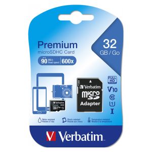 Verbatim Premium microSDHC Card con adattatore - 32Gb - classe 10 - 44083