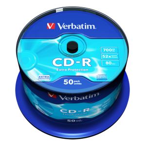 Verbatim 50 CD-R Extra Protection 700MB 80 Min 52X cake Box - 43351