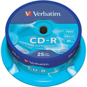 Verbatim 25 CD-R Extra Protection 700MB 80 min 52X AZO cake Box - 43432