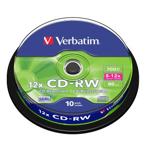 Verbatim 10 CD-RW 700MB 80 Minuti Riscrivibili cake AZO - 43480