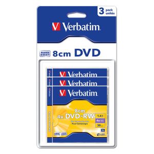 Verbatim 3 MINI-DVD+RW 8cm Matt Silver 1,46Gb Riscrivibili, in blister jewel box - 43594