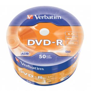 Verbatim 50 DVD-R Matt Silver AZO 4,7GB 16X shrink cellwrap - 43788