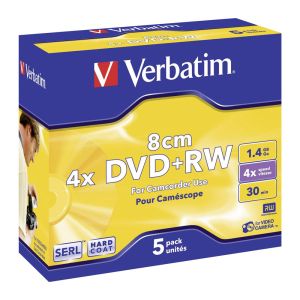 Verbatim 5 MINI-DVD+RW 8cm Matt Silver 1,46Gb Riscrivibili, in jewel box singoli - 43565