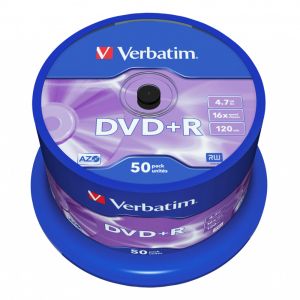 Verbatim 50 DVD+R 4,7GB AZO 16X 120 min - cakebox - 43550