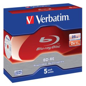 Verbatim 5 BD-RE DL 25GB 2X Blu Ray Riscrivibili in jewel case singoli - 43615