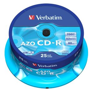 Verbatim 25 CD-R AZO Crystal 700MB 52x campana Spindle - 43352