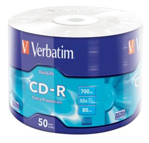Verbatim 50 CD-R Extra Protection 700MB 80 Min 52X Cellwrap - 43787