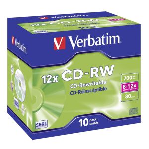 Verbatim 10 CD-RW 12x 700MB 12x in Jewel Case separati - 43148