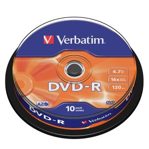 Verbatim 10 DVD-R Matt Silver 4.7GB 16x in campana Spindle - 43523