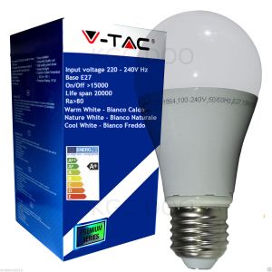 Lampadina Led V-Tac E27 12 WATT = 75 WATT Bulb A60-Bianco Freddo 