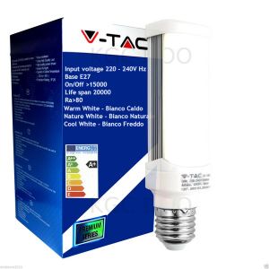 Lampadina LED V-Tac E27 6 W Tower PL - Orizzontale - Bianco Naturale