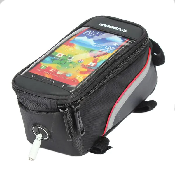 KGC Shop Borsello Roswheel portatelefono da bicicletta per smartphone fino  a 4.8 pollici - striscia ROSSA