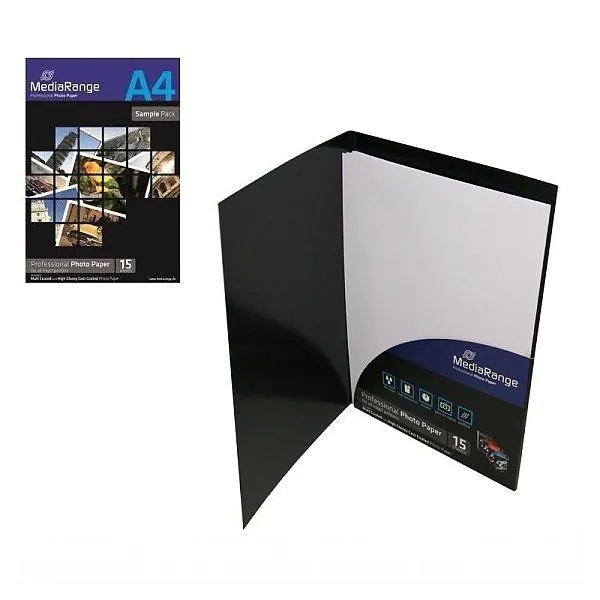 KGC Shop MediaRange A4 CARTA FOTOGRAFICA , 130g, CONFEZIONE da 15 fogli –  MRINK100 per stampanti inkjet