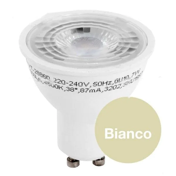 KGC Shop LAMPADINA LED V-Tac GU10 7W 38° 6000K Dimmerabile Spot - 1668  Bianco Freddo