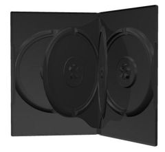 MediaRange Custodia Nera 4 Posti 14mm in plastica DVD o CD  Nera BOX17