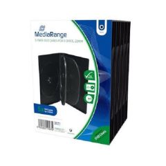 MediaRange Custodia 5 DVD/CD, 22mm nera, Confezione 5 pz - BOX35-5
