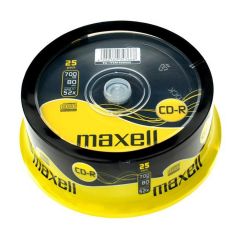 Maxell CD-R 700MB 80 Minuti CAKE SPINDLE 52X Vergini Vuoti CD -R Originali Box 628522 confezione da 25