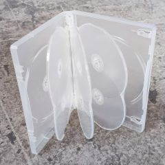 Custodia Clear 8 Posti 22mm in plastica per DVD o CD 3 basculanti 555375/8CX