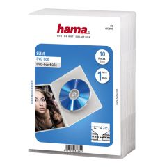 HAMA Custodia DVD Jewel Case slim clear, confezione da 10 - H83890