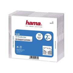 HAMA Custodie CD Slim Case DOPPIE, conf. 10 pezzi - H51274