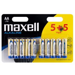 Maxell Batterie Alcaline LR6 AA Stilo - Confezione 10 pezzi