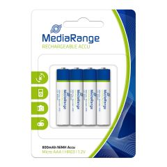 MediaRange Batterie Ni.MH HR03 AAA 1.2V RICARICABILI Pile - MRBAT120 - Confezione da 4 pezzi