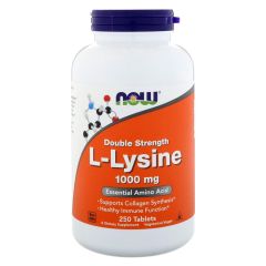 NOW FOODS L-Lysine Double Strenght 1000mg 250 tablets - Lisina
