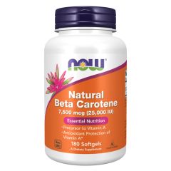 NOW FOODS Natural Beta Carotene, 25.000 iu 180 softgels - Vitamina A