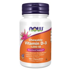 NOW FOODS Vitamin D-3 1000 IU, 180 compresse masticabili
