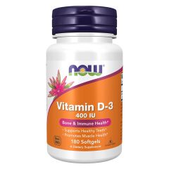 NOW FOODS Vitamin D-3, 400 IU 180 softgels - Vitamina D3