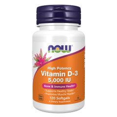 NOW FOODS  Vitamin D-3 5,000 IU 120 Softgels - vitamina D
