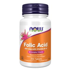 NOW FOODS Folic Acid B Complex Vitamin 250 tablets - acido folico