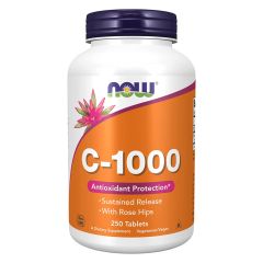 NOW FOODS Vitamin C-1000 with Rose Hips 250 tablets - VITAMINE