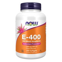 NOW FOODS Vitamin E, 400 IU - 250 softgels - Vitamina E