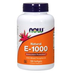 NOW FOODS Vitamin E-1000 IU Mixed Tocopherols - 100 Softgels - antiossidante