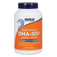 NOW Foods - DHA-500, Double Strength - 500 DHA - 250 EPA - 180 perle