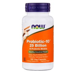 NOW FOODS Probiotic 10™ - 25 Billion - 100 Veg Capsules - supporto intestinale