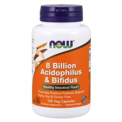 NOW FOODS 8 Billion Acidophilus & Bifidus 120 vcaps capsule - probiotico