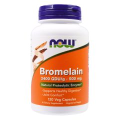 NOW FOODS Bromelain 500 mg - 120 Veg Capsules - bromelina