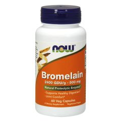 NOW FOODS Bromelain 500 mg - 60 Veg Capsules - bromelina