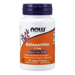 NOW FOODS Astaxanthin 4 mg 60 perle vegetali - Astaxantina