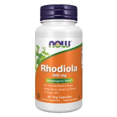 NOW FOODS Rhodiola 500mg 60 Veg Capsules - Rodiola rosea