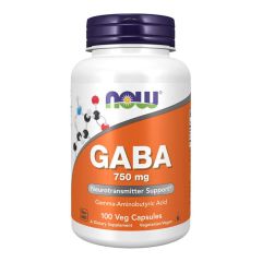 NOW FOODS Gaba 750mg - 100 vcaps - Supporto neurotrasmettitore