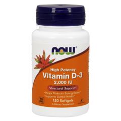 NOW FOODS Vitamin D-3 2000 IU 120 softgels - VITAMINE
