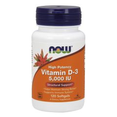NOW FOODS  Vitamin D-3 5,000 IU 120 Softgels - vitamina D