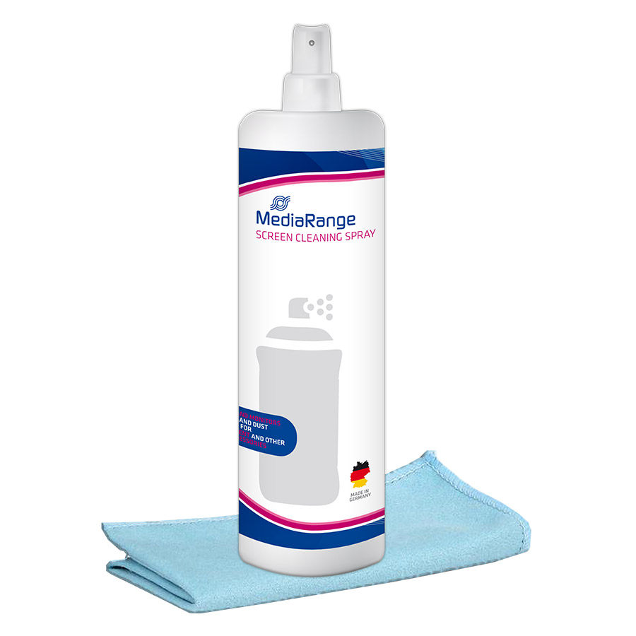 KGC Shop MediaRange Liquido per la pulizia dello schermo con panno in  microfibra, 250ml - MR721
